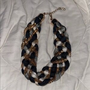 Elegant Gold and Black Braided Necklace